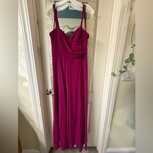 Fuchsia bridesmaid romper